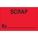 Picture of 1 1/4" x 2" - "Scrap By" (Fluorescent Red) Labels
