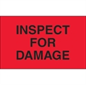 Picture of 1 1/4" x 2" - "Inspect For Damage" (Fluorescent Red) Labels