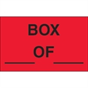 Picture of 1 1/4" x 2" - "Box ___ Of ___" (Fluorescent Red) Labels