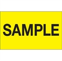 Picture of 1 1/4" x 2" - "Sample" (Fluorescent Yellow) Labels