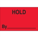 Picture of 1 1/4" x 2" - "Hold By" (Fluorescent Red) Labels