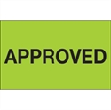 Picture of 1 1/4" x 2" - "Approved" (Fluorescent Green) Labels