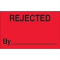 Picture of 1 1/4" x 2" - "Rejected By" (Fluorescent Red) Labels