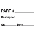 Picture of 3" x 5" - "Part # - Description - Qty - Date" Labels