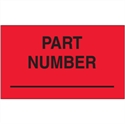 Picture of 3" x 5" - "Part Number" (Fluorescent Red) Labels