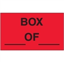 Picture of 3" x 5" - "Box ___ of ___" (Fluorescent Red) Labels