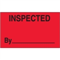 Picture of 3" x 5" - "Inspected By" (Fluorescent Red) Labels