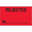 Picture of 3" x 5" - "Rejected By" (Fluorescent Red) Labels