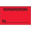 Picture of 3" x 5" - "Repair/Rework By" (Fluorescent Red) Labels
