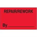 Picture of 3" x 5" - "Repair/Rework By" (Fluorescent Red) Labels