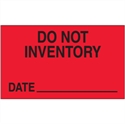 Picture of 3" x 5" - "Do Not Inventory - Date" (Fluorescent Red) Labels