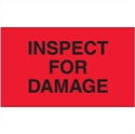 Picture of 3" x 5" - "Inspect For Damage" (Fluorescent Red) Labels