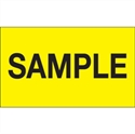 Picture of 3" x 5" - "Sample" (Fluorescent Yellow) Labels