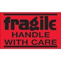 Picture of 3" x 5" - "Fragile - Handle With Care" (Fluorescent Red) Labels