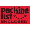 Picture of 3" x 5" - "Packing List Enclosed" (Fluorescent Red) Labels