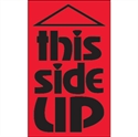 Picture of 3" x 5" - "This Side Up" (Fluorescent Red) Labels