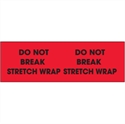 Picture of 3" x 10" - "Do Not Break Stretch Wrap" (Fluorescent Red) Labels