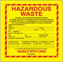 Picture of 6" x 6" - "Hazardous Waste - California" Labels