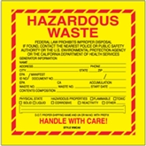 Picture of 6" x 6" - "Hazardous Waste - California" Labels