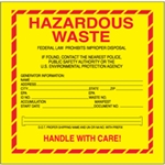 Picture of 6" x 6" - "Hazardous Waste - Standard" Labels