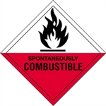 Picture of 4" x 4" - "Spontaneously Combustible" Labels
