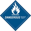 Picture of 4" x 4" - "Dangerous When Wet" Labels