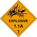 Picture of 4" x 4" - "Explosive - 1.1A - 1" Labels