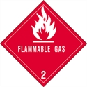 Picture of 4" x 4" - "Flammable Gas - 2" Labels