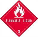 Picture of 4" x 4" - "Flammable Liquids - 3" Labels