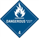 Picture of 4" x 4" - "Dangerous When Wet - 4" Labels