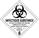 Picture of 4" x 4" - "Infectious Substance - 6" Labels