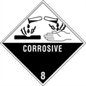 Picture of 4" x 4" - "Corrosive - 8" Labels