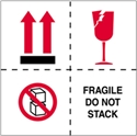 Picture of 4" x 4" - "Fragile - Do Not Stack" Labels