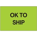 Picture of 2" x 3" - "OK To Ship" (Fluorescent Green) Labels