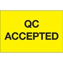 Picture of 2" x 3" - "QC Accepted" (Fluorescent Yellow) Labels