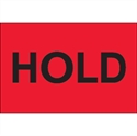 Picture of 2" x 3" - "Hold" (Fluorescent Red) Labels