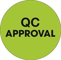 Picture of 1" Circle - "QC Approval" Fluorescent Green Labels