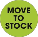 Picture of 2" Circle - "Move To Stock" Fluorescent Green Labels