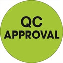 Picture of 2" Circle - "QC Approval" Fluorescent Green Labels
