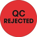 Picture of 2" Circle - "QC Rejected" Fluorescent Red Labels
