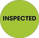 Picture of 2" Circle - "Inspected" Fluorescent Green Labels