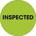 Picture of 2" Circle - "Inspected" Fluorescent Green Labels