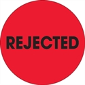 Picture of 2" Circle - "Rejected" Fluorescent Red Labels