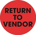 Picture of 2" Circle - "Return To Vendor" Fluorescent Red Labels