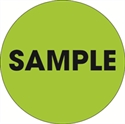 Picture of 2" Circle - "Sample" Fluorescent Green Labels