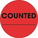Picture of 2" Circle - "Counted ___" Fluorescent Red Labels