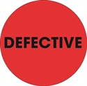 Picture of 2" Circle - "Defective" Fluorescent Red Labels