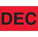 Picture of 2" x 3" - "DEC" (Fluorescent Red) Months of the Year Labels