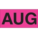 Picture of 3" x 6" - "AUG" (Fluorescent Pink) Months of the Year Labels