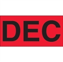 Picture of 3" x 6" - "DEC" (Fluorescent Red) Months of the Year Labels